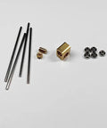Hella Reliable Micro Worm Gearbox With One Damn Fine 12 To 1 Reduction Ratio And Clean 90 Degree Output Shaft Layout For Quick Robot Builds and Frictionless Assembly showing components including black rods and brass fittings.