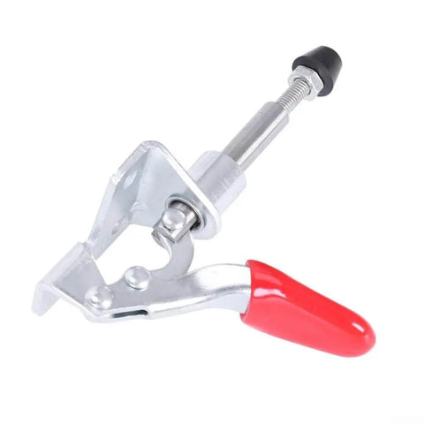 Four Pack Vertical Toggle Clamp Set with Red PVC Handle for Sheet Metal Welding, lightweight quick release tool