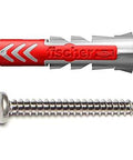 DuoPower Universal Plug Kit 1/4 Inch By 1-3/16 Inch S PH, Red and Silver Plug with Screw, Concrete and Drywall Fastening