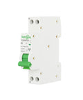 Heavy Duty 18Mm Din Rail Residual Current Circuit Breaker, 40A with 30mA leak detection, white color, side angle view.
