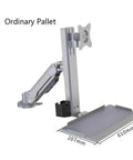 Slick Silver Single Monitor Arm With Super Smooth Gas Springs Lets You Dial In Exact Height Lock Down Tight On Your Desk Fits 15 To 32 Inch Screens, showing a sturdy design and measured dimensions.