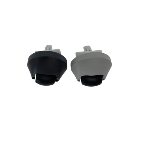 Two front omni-directional caster wheels for Roborock vacuum cleaners; black and gray.
