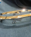 Mazda Front Logo Emblem C235 51 731A Replacement For 2006 2013 Mazda2 Mazda3 Mazda5 And Mazda6, chrome finish, side view