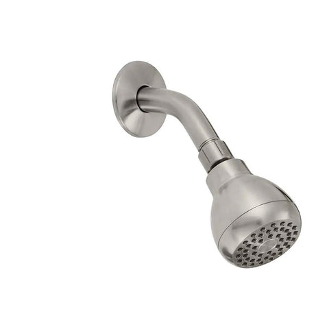 Builders 1-Handle 1-Spray Pressure Balance Shower Faucet in brushed nickel with showerhead and arm detail.