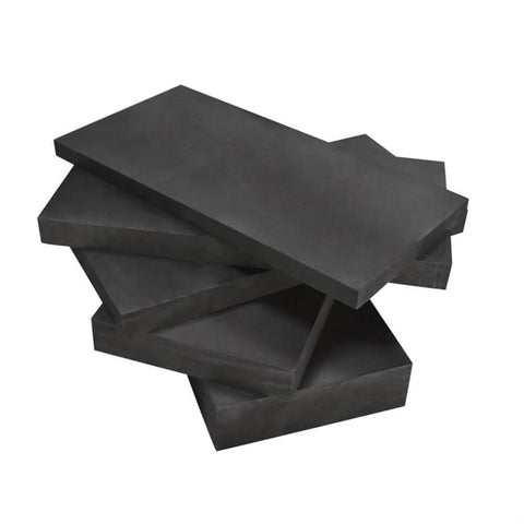 Stacked heavy duty graphite blocks for electric conduction and electrodes, carbon plate 200 by 100 by 10 mm, casting and durability focus