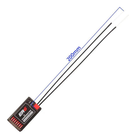 ExpressLRS 2.4GHz 6 Channel PWM Receiver for FPV Drones, Airplanes and Gliders with long antenna