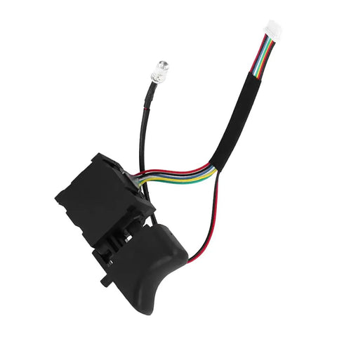 Compact Remote Trigger Switch For Cordless Drills With Quick Install Handle and Smooth Shift Speed Adjustment, showing wires and button design.