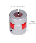 Two Pack Aluminum Flexible Shaft Couplings 10mm To 14mm Bore, 35mm Long Plum Shaped Spider Coupler For Servo And Stepper Motors