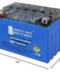 12V Gel Battery YTX9-BS For Honda EU3000 Generator 2000-2011, 8Ah, 135 CCA, maintenance-free, blue battery with dimensions 5.9x3.38x4.25 inches