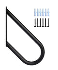Tough As Nails U Shaped Wall Mounted Grab Bar For Stairs With Nonslip Grip Easy Install showcasing black steel design and installation hardware.