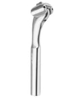 Seat Post For BMX And Fixed Gear, Chrome Molybdenum Steel, rear floating seatpost design, silver, 230mm length, side view