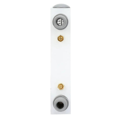 Lzm 15T Liquid Flow Meter Panel Mount With Clear Acrylic Body For Precise Gpm Water Coolant Monitoring Adjustable Flow Rate Zg 1/4 Inch Female Bspt Thread side view showing fittings and clear body.