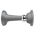 Ditch The Drill Grab This Gray Silicone Magnetic Door Stopper With Anti Collision Catch Holder, side view showing sleek design.