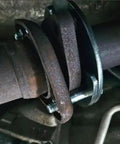 Top Tier Exhaust Flange Repair Kit For Jeep Wrangler Jk And Jku 2012 To 2018; rusted flange with bolt connection.