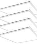 Stacked 2x2 Ft LED Flat Panel Light 5000K 39W 4290 LM Backlit Ceiling Fixture For Office Library Shop Store Showroom Hospital 4 Pack