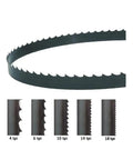 No Nonsense SK5 Carbon Spring Steel Bandsaw Blades 2 Pack 2095mm with visible teeth samples for varied TPI.