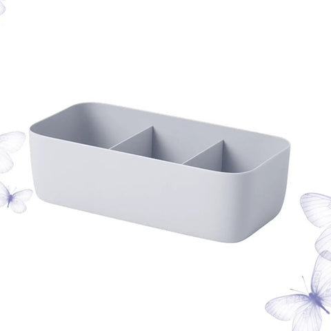 Four Piece Plastic Drawer Organizer Box With Compartment Dividers For Bras Underwear And Socks Nifty Closet Storage Bins To Ditch The Clutter Once And For All - grey plastic divider box with two compartments.