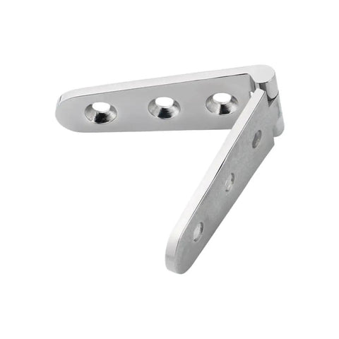 Side view of 8 Piece 30x152mm Door Strap Hinges Set In Marine Grade 316 Stainless Steel With Six Hole Mounting, Mirror Polished Finish