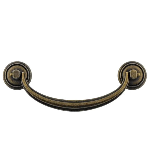 4 Pack Antique Brass Center To Center Bail Drawer Pulls 5 Inch 128mm Overall Length 5.9 Inches Vintage Style Dresser Cabinet Hardware