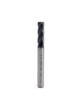 Roughing end mill HSS square-nose, 4-flute, 1/4 in shank, 3/4 in flute length, side view for milling metal
