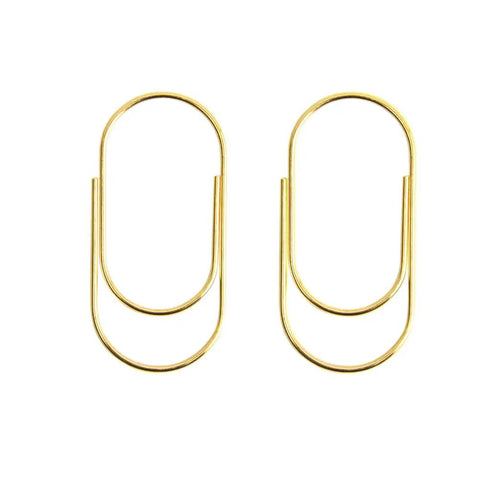 Oversized Gold Paper Clips Set, Big Ol Jumbo 2 Inch 50mm Clips, 20 Pack, Non Skid Smooth Finish Steel Wire Office Supplies