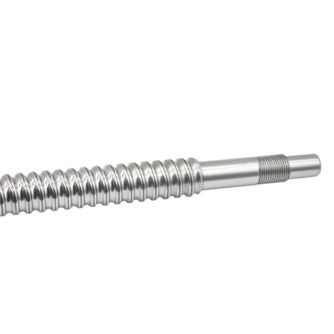 Close-up of Right Hand SFU2010 Ball Screw 20mm Diameter 10mm Lead C7 Rolled With End Machined For Lathe And CNC Motion Rails 500mm Length