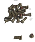 Twenty pack of titanium shear pin fasteners, aircraft-grade rivet connectors with protruding heads for heavy-duty mechanical links.