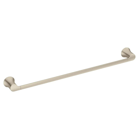 Brushed Nickel 24-Inch Towel Bar For Bath Or Kitchen, Durable Corrosion-Resistant Mounting Post, Modern Warm Grey Metallic Finish