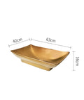 Next Level Golden Ceramic Vessel Sink For Above Counter Bathroom Vanity, 63x42x16 cm sleek gold basin side view.