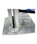 Close-up of Pneumatic Dual Axis Letter Bender for LED Signs showing metal sheet insertion area and dual cylinder design.
