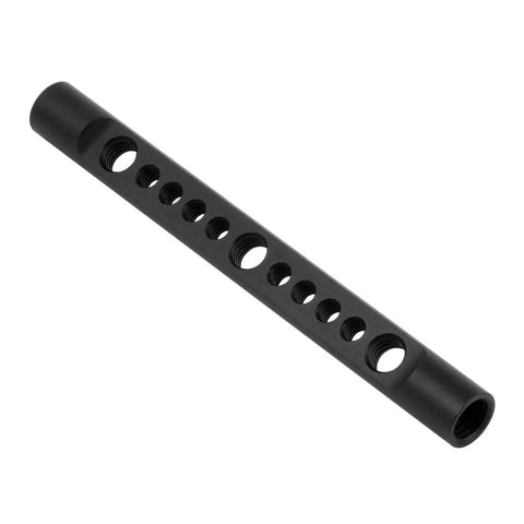 2 Pack 15mm Cheese Rod With M12 Threads And 1/4 3/8 Screw Holes, Aluminum Camera Rail Support For DSLR Rigs And Matte Boxes, showing side view