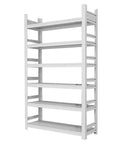 Heavy Duty Six Tier Garage Shelving Units With Massive Storage Rack For Workshop Shed Or Office Tough Build, metal frame, organized storage.