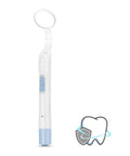 Go To Rechargeable LED Dental Mirror With USB Charging, Fog Free Surface, White And Yellow Dual Lighting, Detachable Design For Easy Cleaning, Compact And Portable For Home Or Clinic Use, Blue, white handle