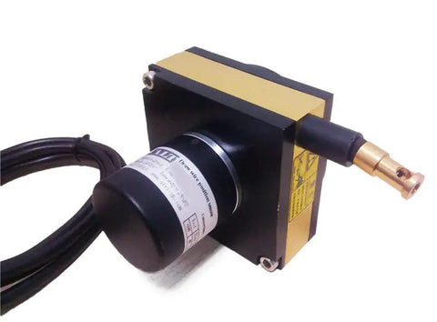 1000mm Draw Wire Linear Displacement Sensor With Incremental Encoder CESI S1000 Pushpull Output, front view with cable and connector