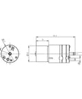 Kvp04 12v Micro Vacuum Pump featuring brushless motor and EPDM diaphragm, detailed technical drawing with dimensions.