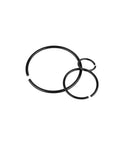 Top Notch 2 Piece Spring Steel Round Wire Retaining Rings With Heavy Duty Shaft O D Circlips, 5mm size, for secure shaft mounting.