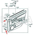 Door Trim Panel Clips Fastener Rivet GJ6R-68-ABX Drop-In Replacement Kit diagram for Mazda Miata RX-8 CX-9 front and rear doors.