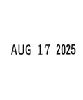 Image of date stamp showing AUG 17 2025, from a Slick Self Inking Date Stamp With Easy Side Adjust Knob.