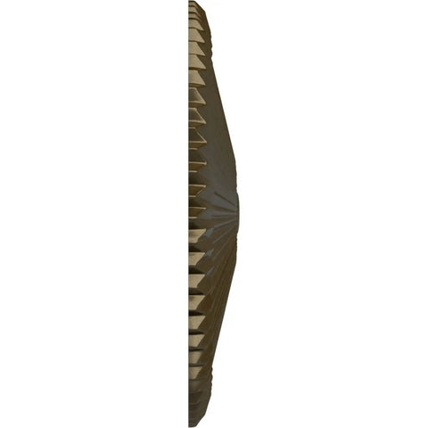 Side view of Shakur Brass Ceiling Medallion, 24 Inch Diameter, 3 Inch Projection, Fits Canopies Up To 5 Inches, showing depth and detail