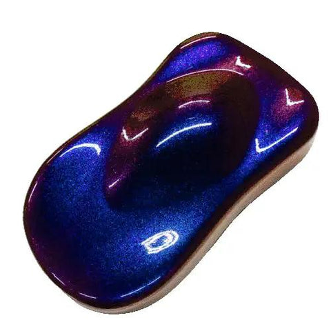 Badass Pro Grade Flake Basecoat Midcoat Paint One Gallon Ready To Spray With Mixing Reducer Included For Auto Body Work And Classic Cars That Pop Off, shown in deep blue and purple flake.