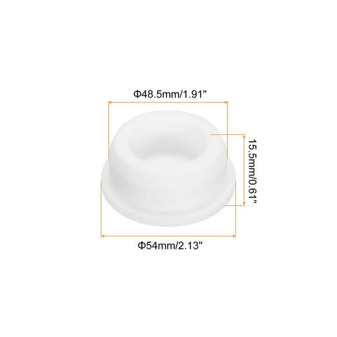 High Temp Silicone T Shaped Plug Mount 54x12x15.5mm Heavy Duty Heat Resistant Hole Stopper For Powder Coating Plating Painting Anodizing And Sealing Waterproof Plug White Pack Of 1, white size diagram