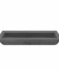 Top Tier 48 Inch Rectangular Concrete Bathroom Sink With Dual Drains And Ocean Finish Serving As A Heavy Duty Vessel Basin That Is A Total Game Changer For Bathrooms, viewed from the side.