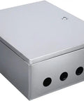 Rugged IP67 Waterproof Stainless Steel Junction Box With Mounting Plate Wall Mount Electrical Enclosure For Indoor Outdoor Power Heavy Duty Weatherproof Control Box 30x25x40 Cm Solid Lock Durable Hinge Dustproof, front view