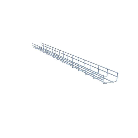 Wire Mesh Cable Tray Kit Electro Zinc Plated Steel Silver 1.97 Inch By 3.94 Inch By 59.06 Inch cuttable for cable management