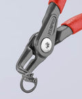 Close-up of KNIPEX 8 Piece Precision Circlip Snap Ring Pliers Set For Internal And External Circlips with slim point tips