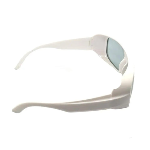 Heavy Hitter Laser Safety Glasses For Erbium 2700 To 3000Nm With Od 6 Plus Optics side view showing clear high viz lenses.