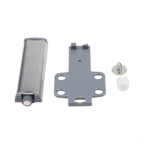 Push To Open Cabinet Catch With Soft Close Magnetic Latch And Damper hardware components shown