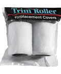 Top Shelf Shed Resistant White Trim Roller Covers Gonna Nail Your Next Fresh Coat Effortlessly Straight Up No Sweat Painting Project Compatible With All Paint Types Easy Peasy Replacement Refill Two Pack in packaging.