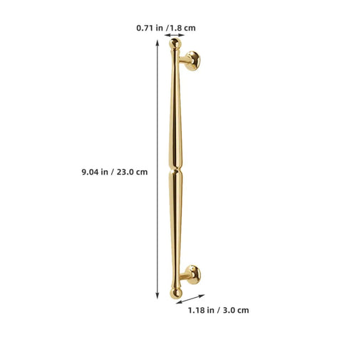 Gold Cabinet Pull Handle 192mm Center Zinc Alloy Drawer Pull For Cabinets Dressers Wardrobes And Kitchen Doors Modern Easy Grip Replacement Hardware For Furniture Upgrade, shown with dimensions.