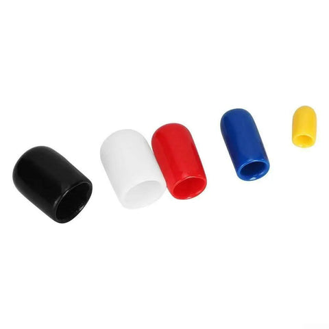 Ultimate 20 Piece Carburetor Vacuum Rubber Cover Kit Intake Tube Caps Set For Chevy Olds Engine Hose Line With 5 Sizes Of Durable PVC Rubber Fits All Your Needs And Keeps Performance Rock Solid. Five PVC vacuum caps in black, white, red, blue, and yellow